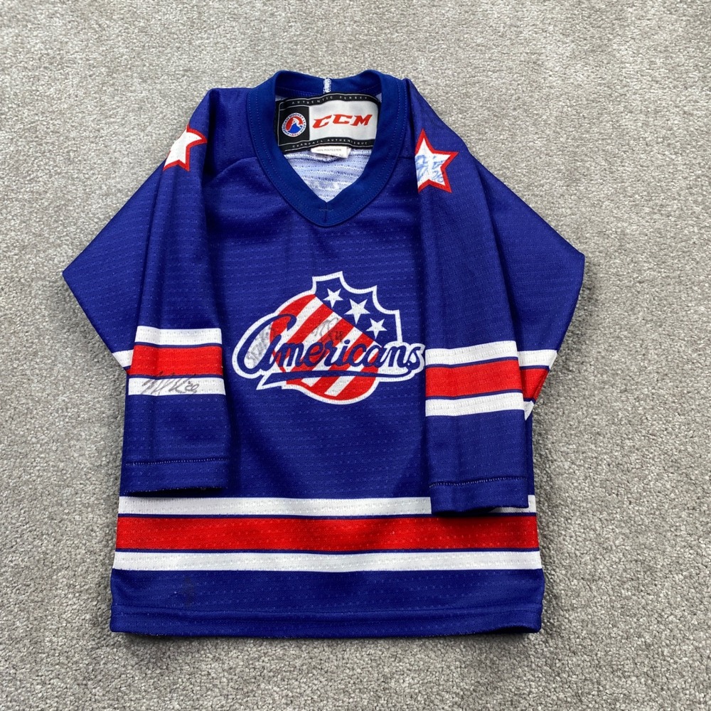 Rochester Americans CCM Hockey Jersey Toddler Small Blue AHL Autographed Signed